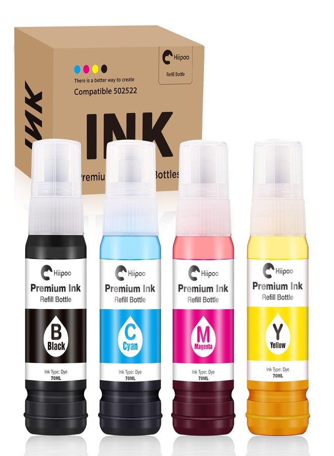 Hiipoo Compatible 522 (Not for Sublimation) High Capacity Refill Ink Bottle Replacement for EcoTank ET-2720 ET-2760 ET-2800 ET-4800 ET-2803 ET-2750 ET-3750 ET-4750 ET-3760 ET-4760 ET-2700 Printer - Image 1